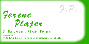 ferenc plajer business card